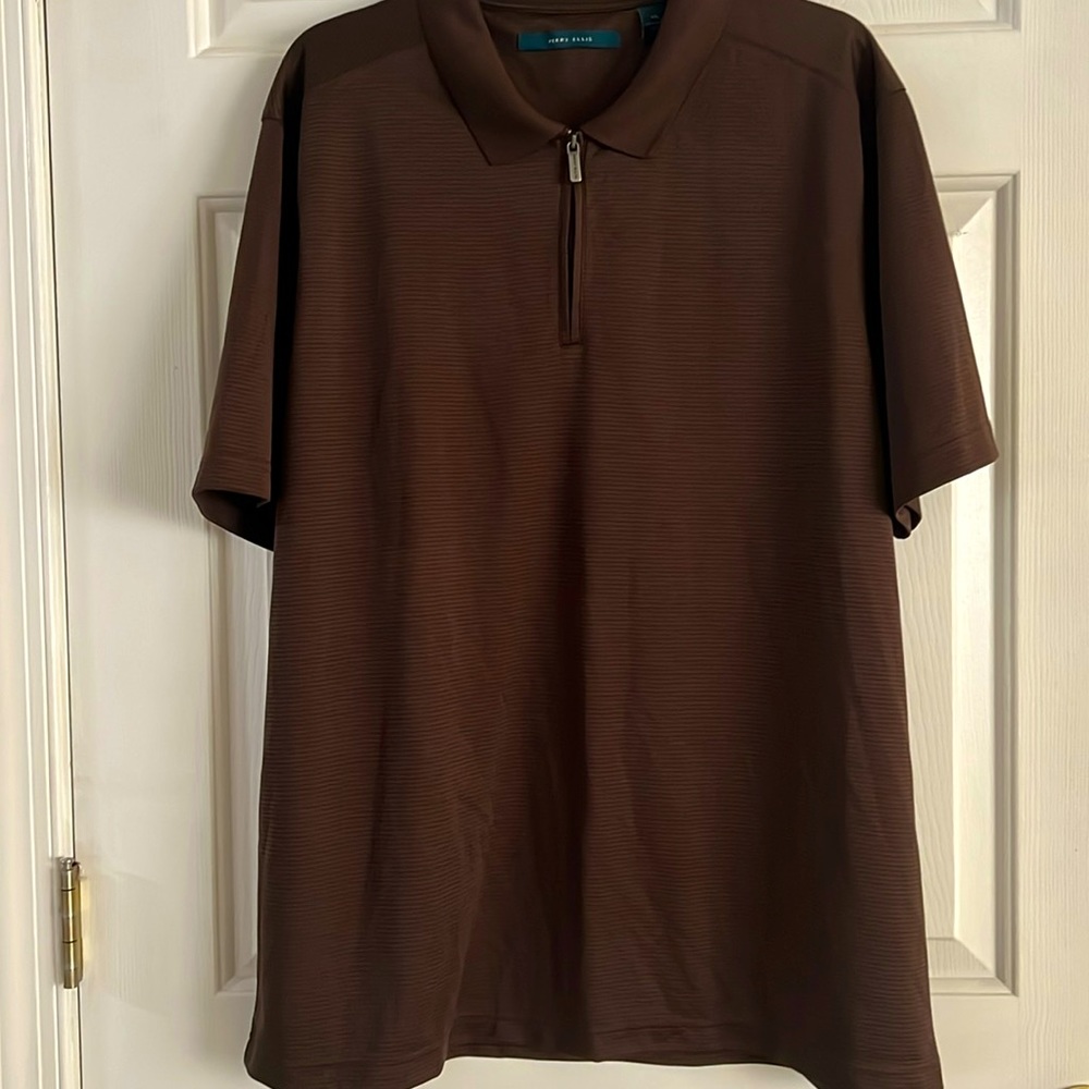 Men Solid Color Polo Shirt Size XXL